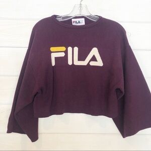 Fila Y2K Style Croped Knit Sweater Medium